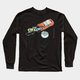 Skateboards Medicine Pill Box Skateboarding Gift Long Sleeve T-Shirt